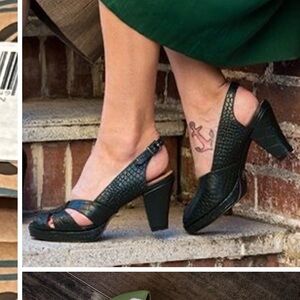 Royal Vintage American Duchess Dolores Green leather Heels size 8 excellent cond